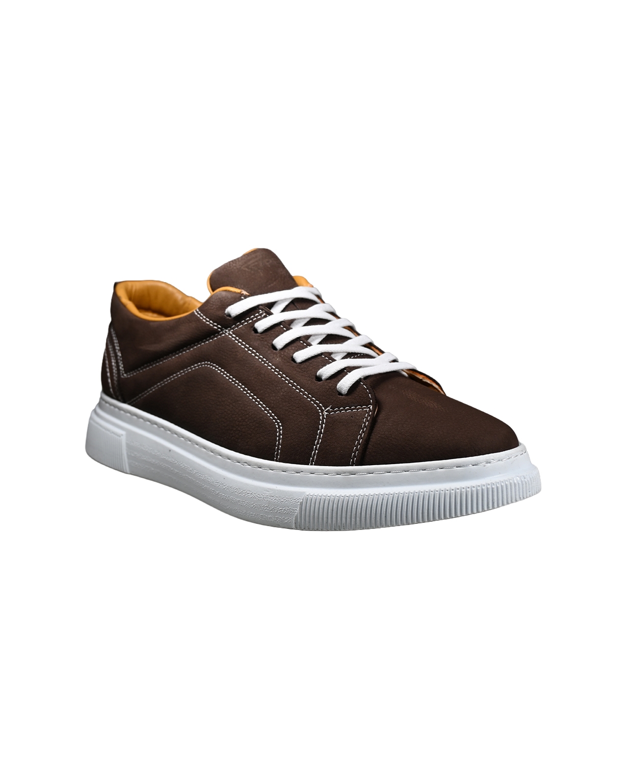 VERO HAKİKİ NUBUK DERİ ERKEK SNEAKER BAĞCIKLI GÜNLÜK RAHAT AYAKKABI KAHVERENGİ - görsel 2