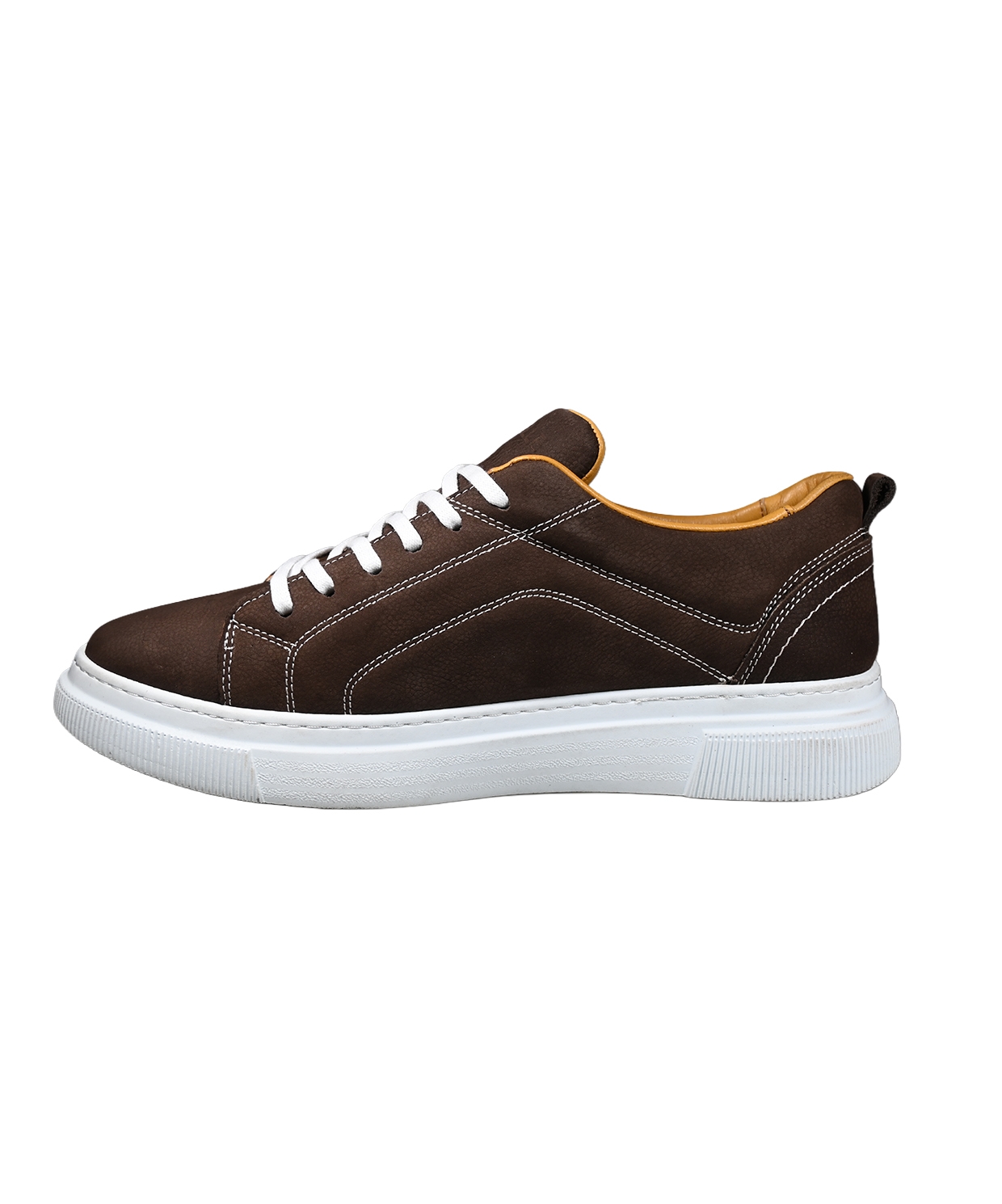VERO HAKİKİ NUBUK DERİ ERKEK SNEAKER BAĞCIKLI GÜNLÜK RAHAT AYAKKABI KAHVERENGİ - görsel 4