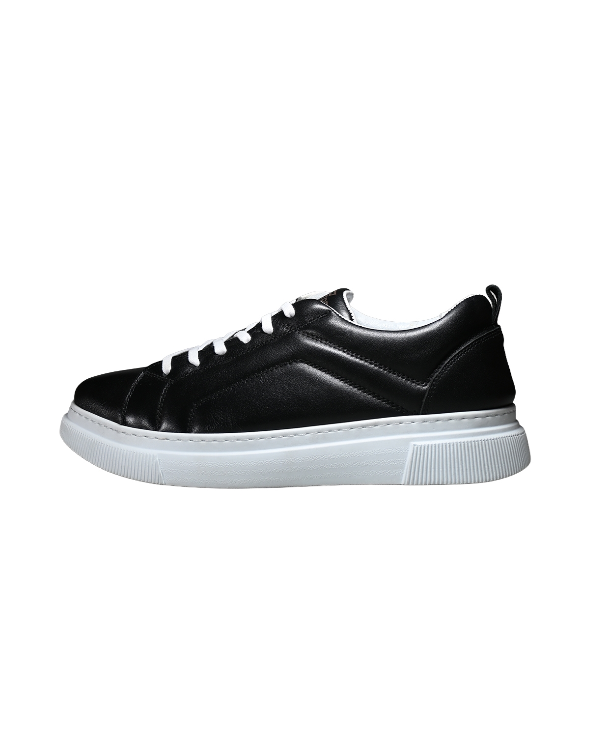 VERO HAKİKİ CİLT DERİ ERKEK SNEAKER BAĞCIKLI GÜNLÜK RAHAT AYAKKABI SİYAH-BEYAZ