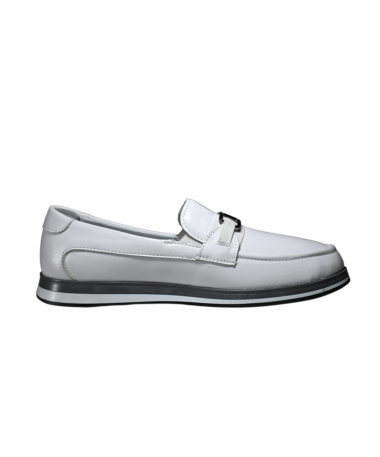 ROYAL ERKEK METAL TOKALI LOAFER AYAKKABI BEYAZ